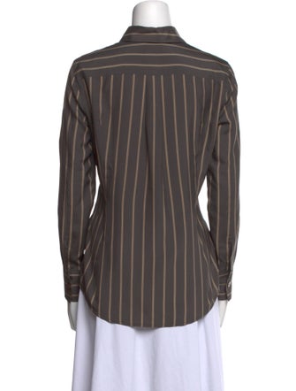 Giorgio Armani Silk Striped Button-Up Top
