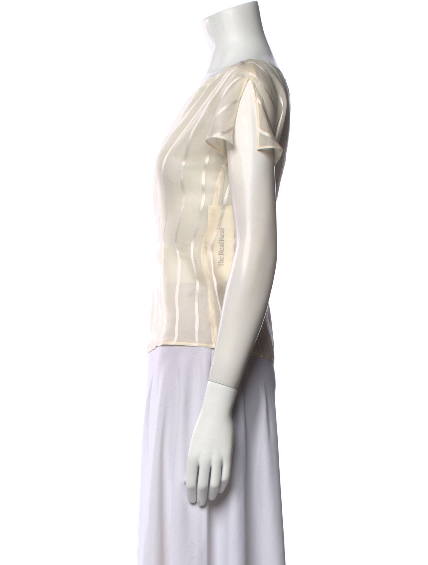 Giorgio Armani Striped Bateau Neckline Blouse