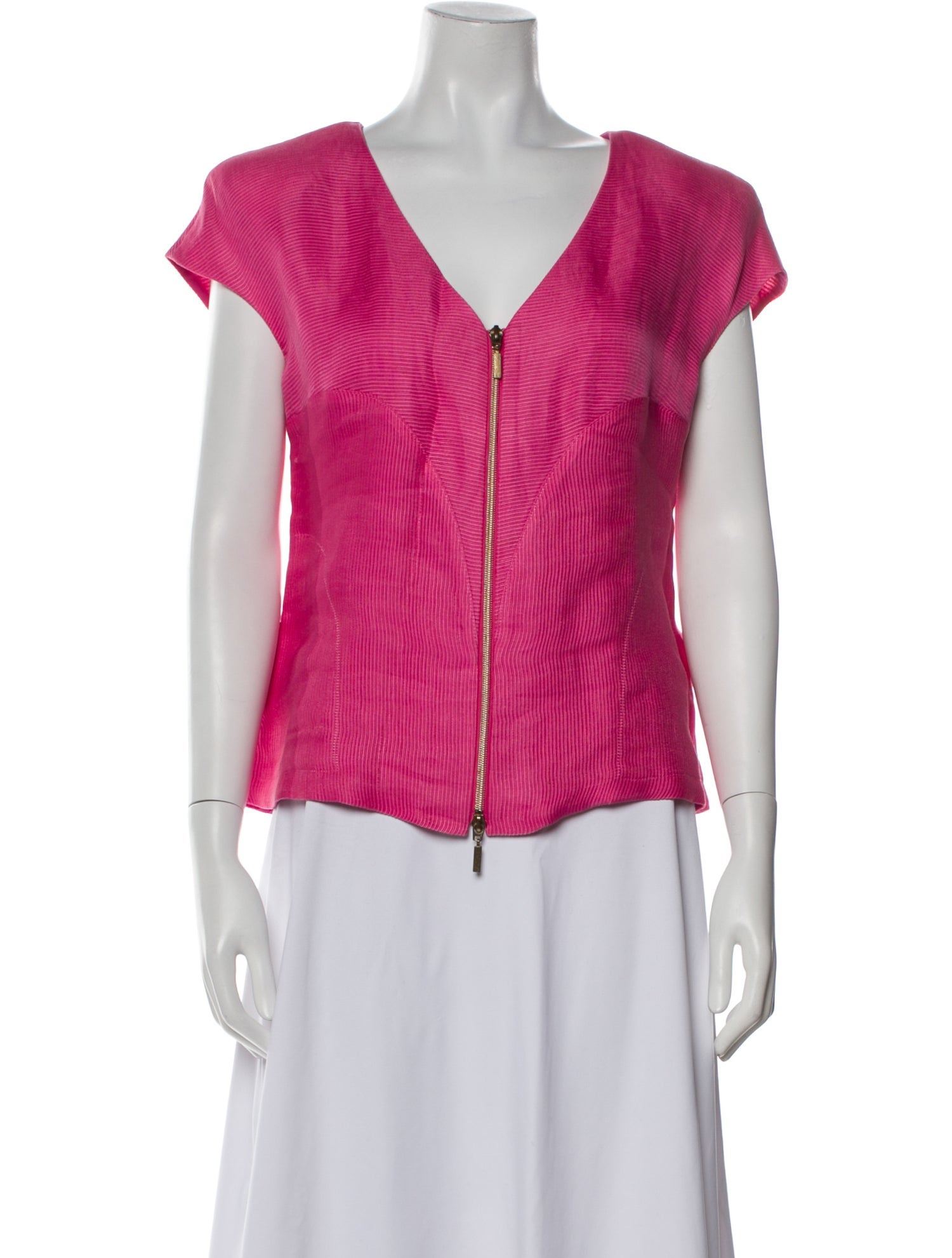 Giorgio Armani V-Neck Short Sleeve Blouse