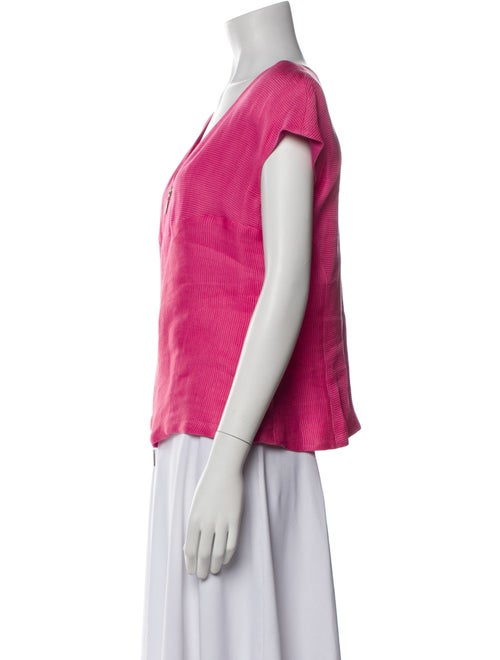 Giorgio Armani V-Neck Short Sleeve Blouse