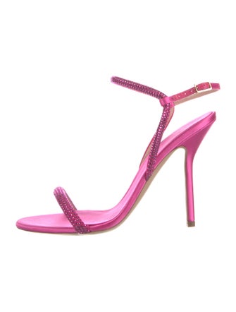 Giorgio Armani Satin Crystal Embellishments Sandals