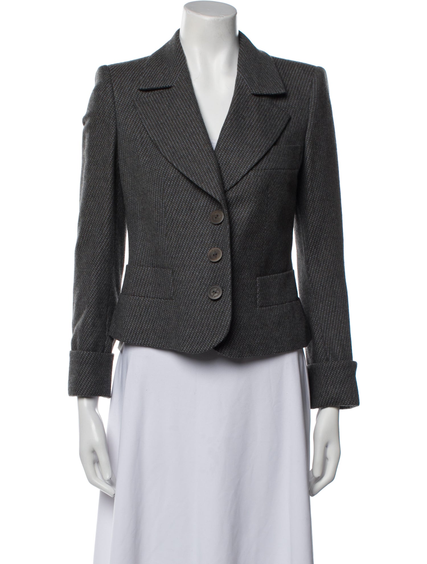 Giorgio Armani Virgin Wool Houndstooth Print Blazer