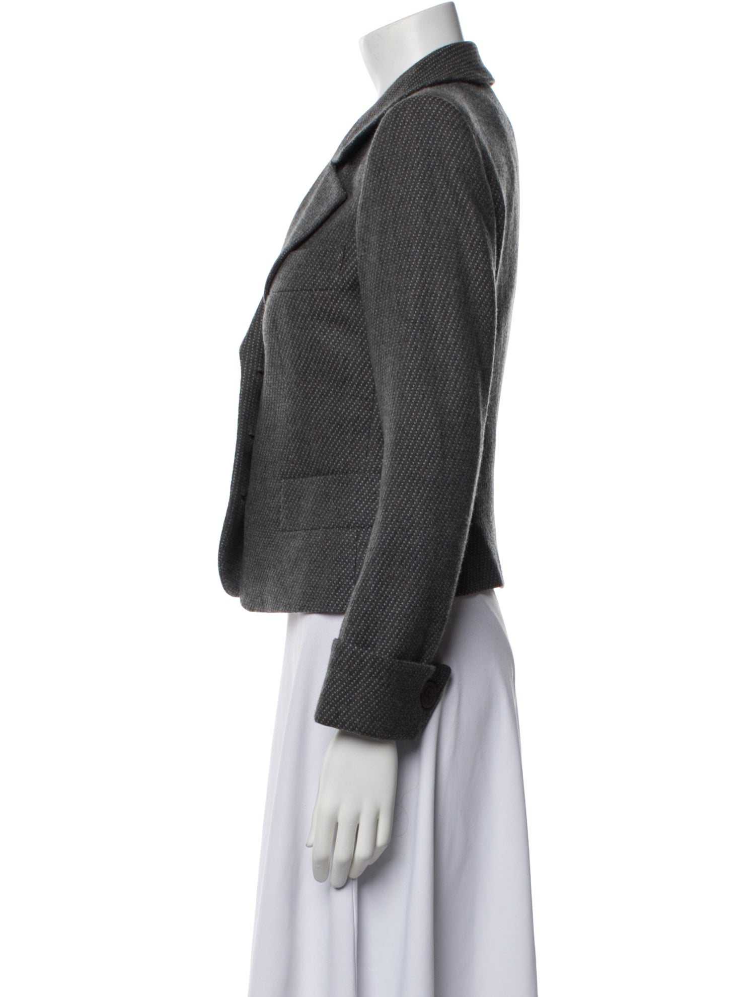 Giorgio Armani Virgin Wool Houndstooth Print Blazer