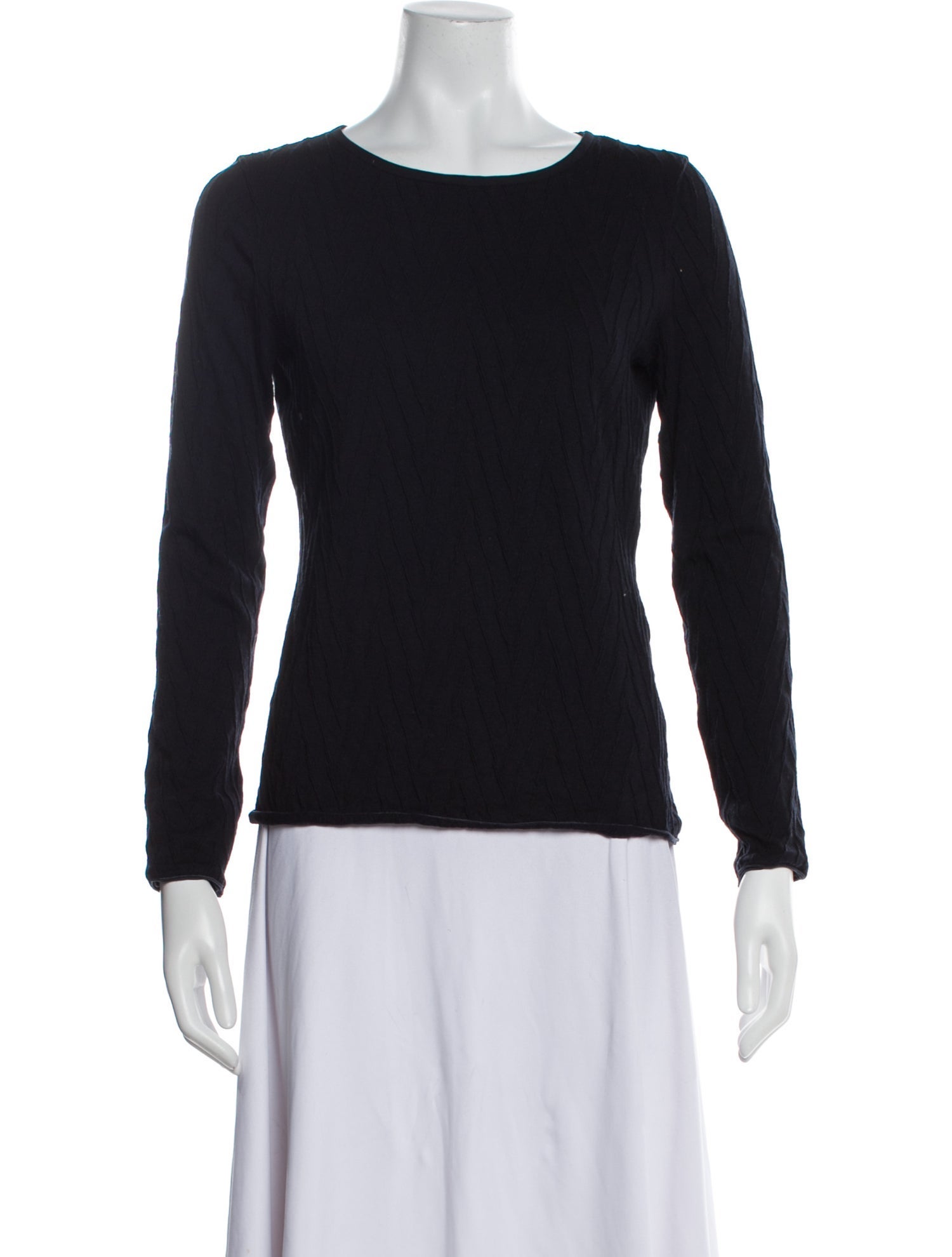 Giorgio Armani Bateau Neckline Long Sleeve Top