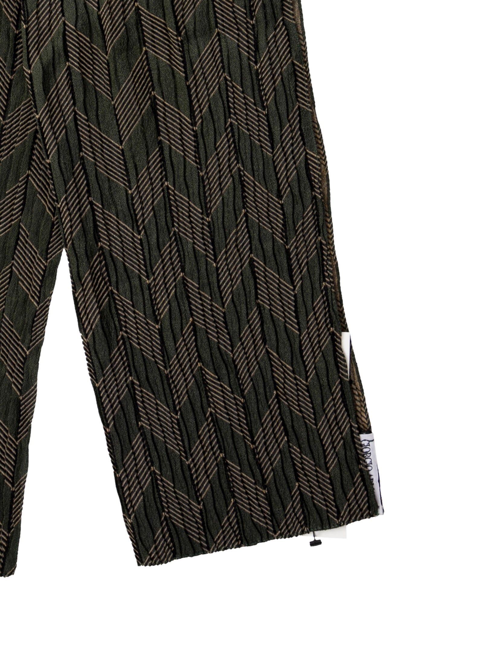 Giorgio Armani Silk Plaid Print Scarf