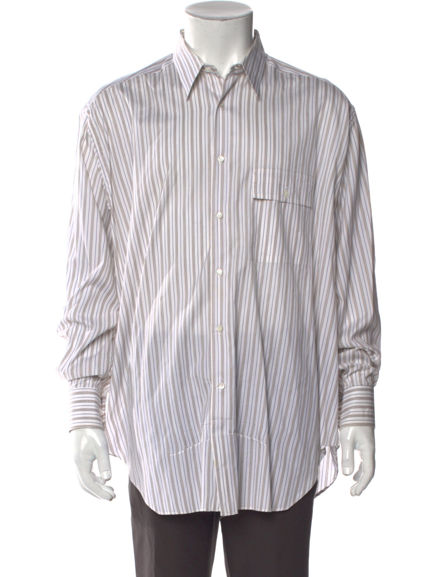 Giorgio Armani Striped Long Sleeve Dress Shirt