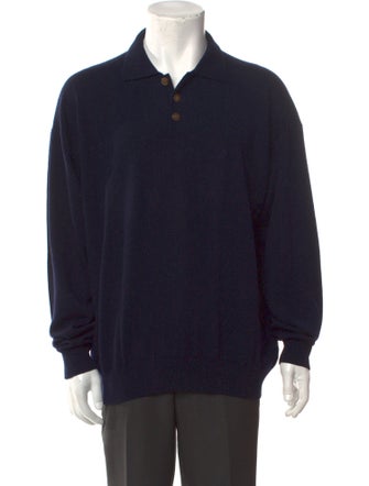 Giorgio Armani Wool Mock Neck Polo Sweater