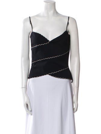 Giorgio Armani V-Neck Sleeveless Crop Top