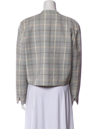 Giorgio Armani Wool Plaid Print Evening Jacket