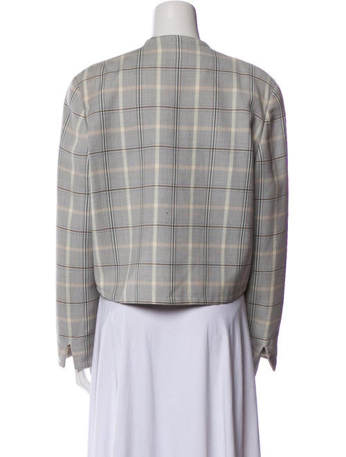 Giorgio Armani Wool Plaid Print Evening Jacket