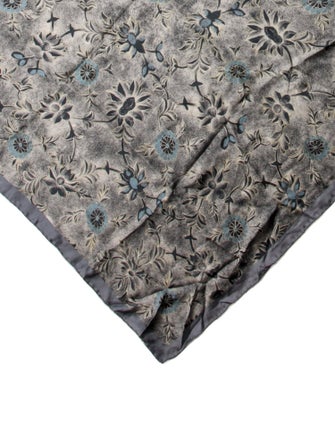 Giorgio Armani Checkered Print Silk Scarf