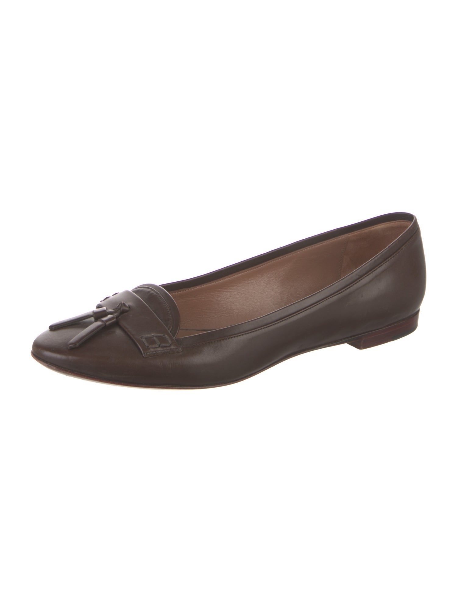 Giorgio Armani Horsebit Accent Leather Flats