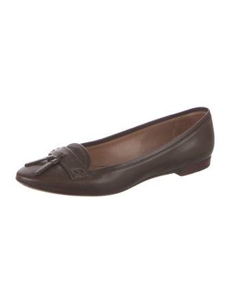 Giorgio Armani Horsebit Accent Leather Flats