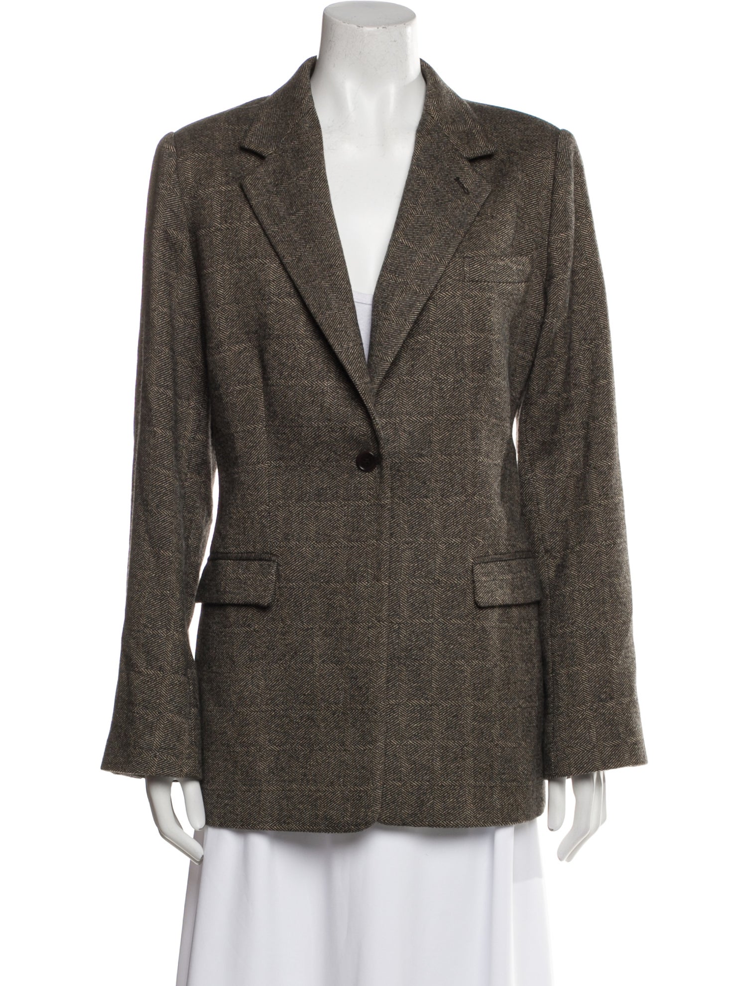 Armani Collezioni Cashmere Tweed Pattern Blazer