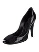 Giorgio Armani Patent Leather Bow Accents Pumps