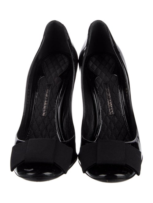 Giorgio Armani Patent Leather Bow Accents Pumps