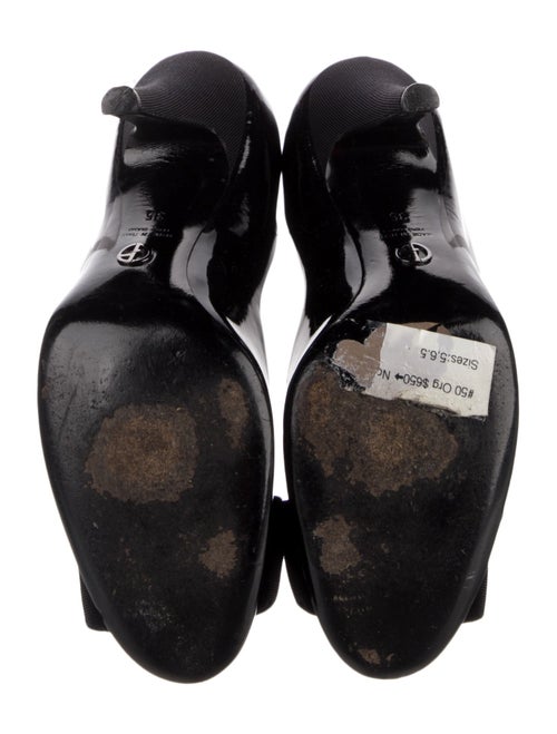 Giorgio Armani Patent Leather Bow Accents Pumps