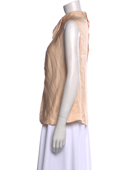 Giorgio Armani Silk Mock Neck Button-Up Top