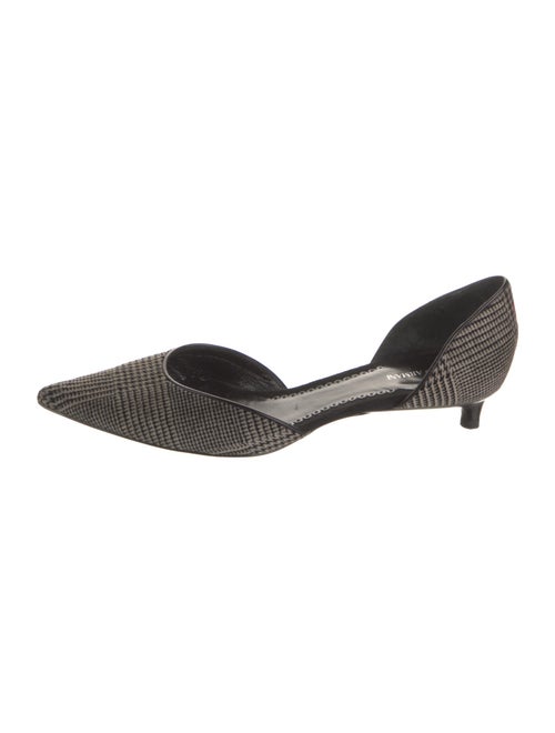 Giorgio Armani Velvet Houndstooth Print D'Orsay Pumps