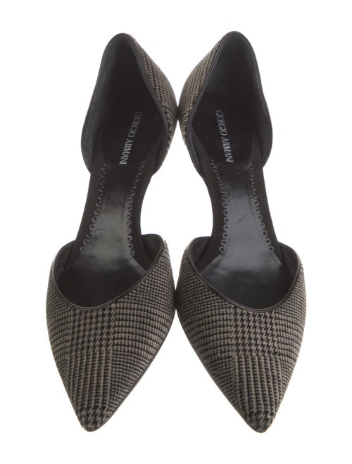 Giorgio Armani Velvet Houndstooth Print D'Orsay Pumps