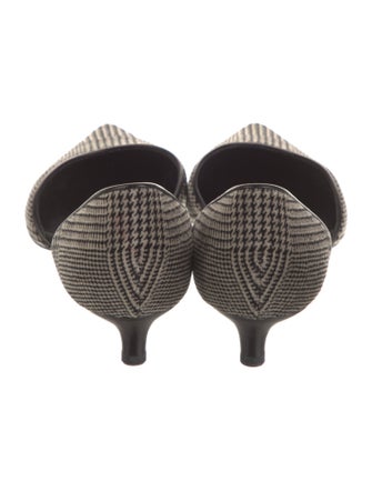 Giorgio Armani Velvet Houndstooth Print D'Orsay Pumps