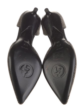 Giorgio Armani Velvet Houndstooth Print D'Orsay Pumps