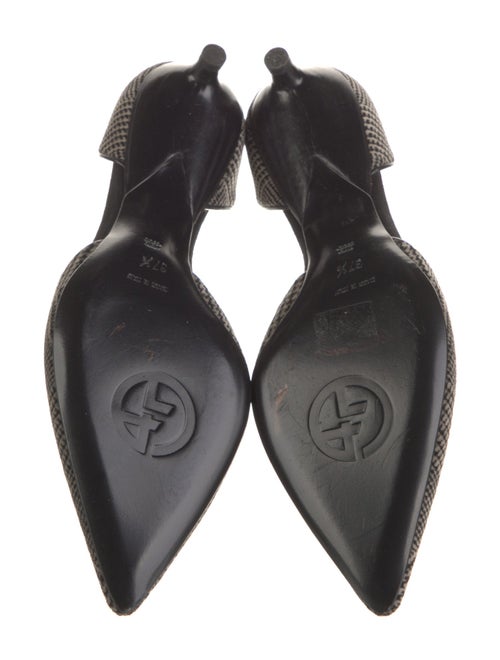 Giorgio Armani Velvet Houndstooth Print D'Orsay Pumps