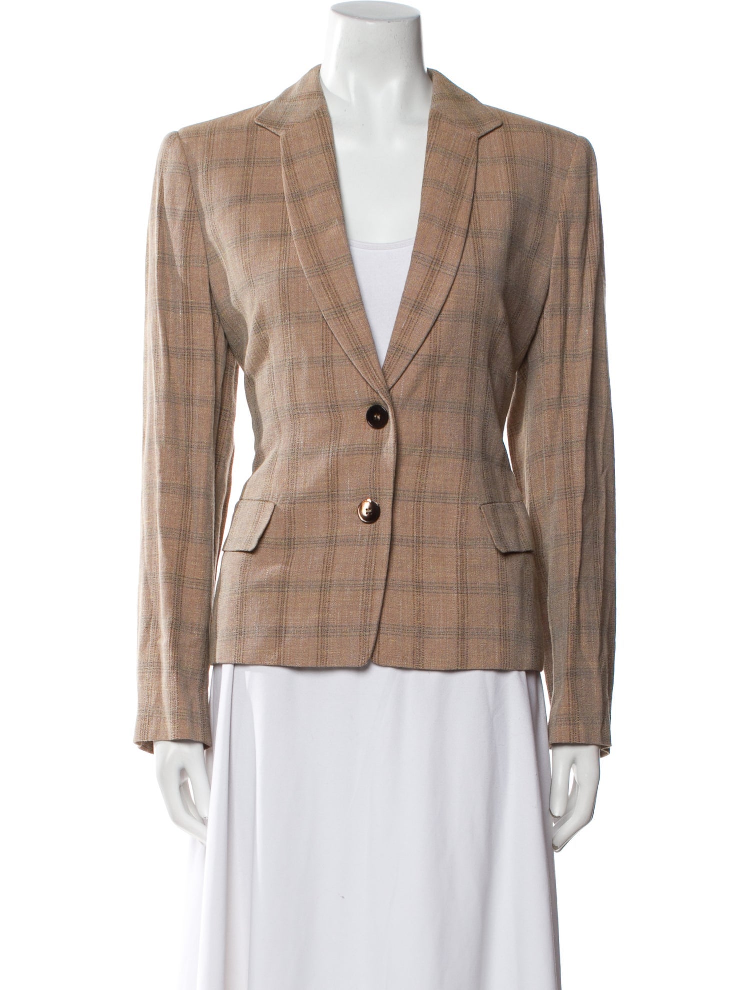 Giorgio Armani Plaid Print Blazer