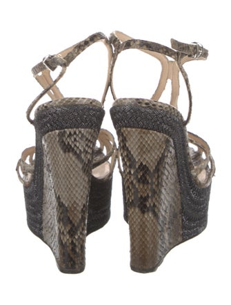 Giorgio Armani Leather Animal Print Espadrilles