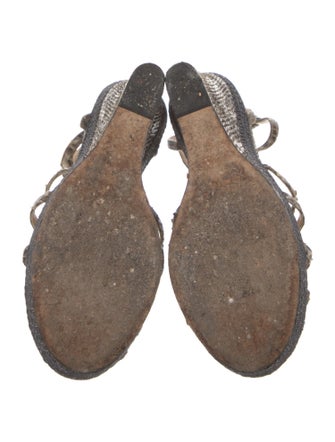 Giorgio Armani Leather Animal Print Espadrilles