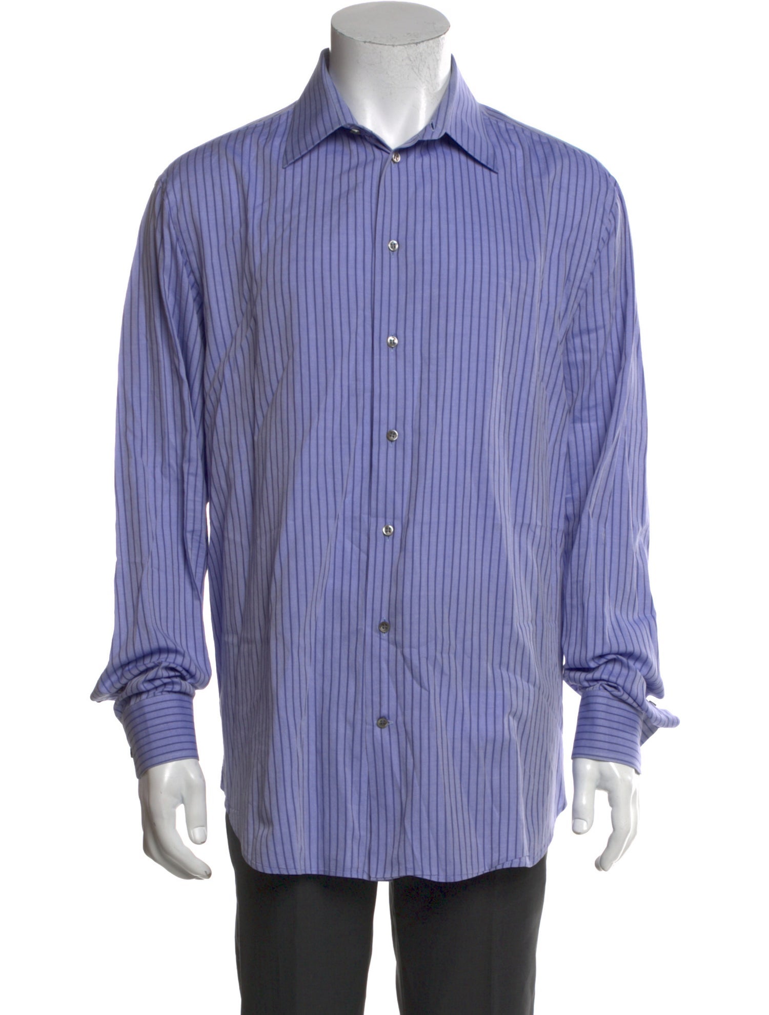 Giorgio Armani Striped Long Sleeve Dress Shirt