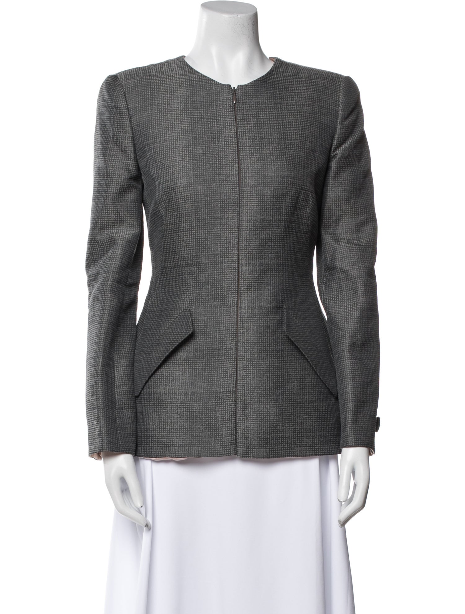 Giorgio Armani Wool Plaid Print Blazer w/ Tags