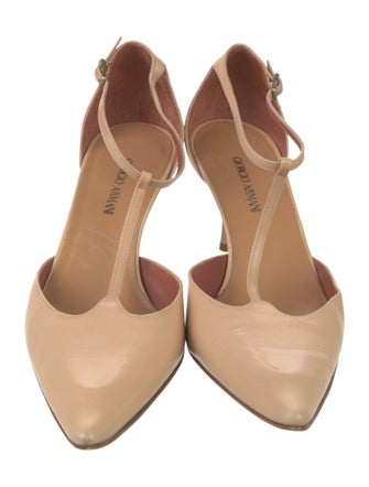 Giorgio Armani Leather T-Strap Pumps