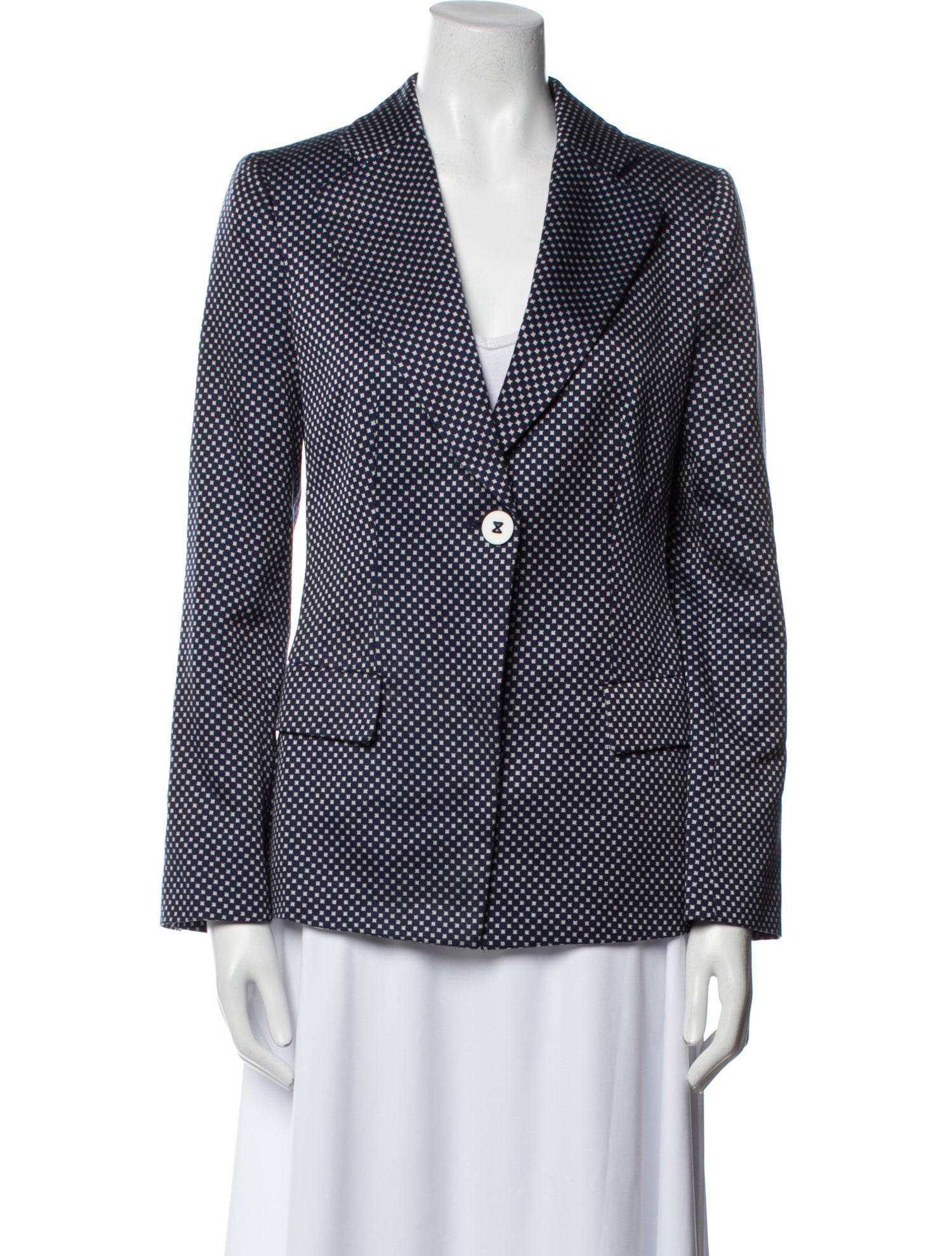 Giorgio Armani Silk Plaid Print Blazer