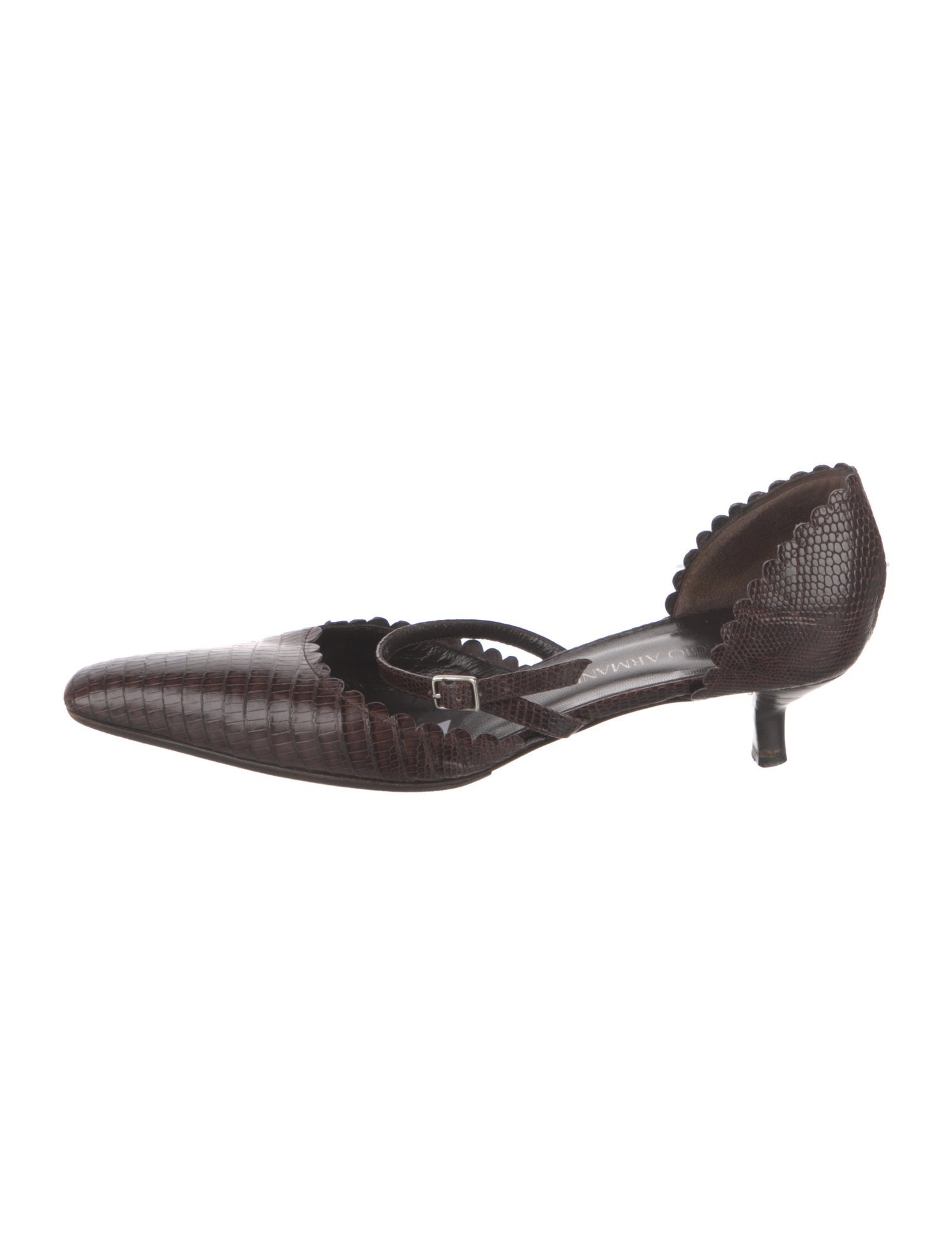 Giorgio Armani Lizard Printed D'Orsay Flats