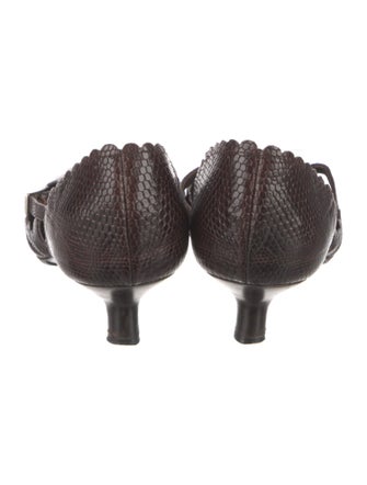 Giorgio Armani Lizard Printed D'Orsay Flats