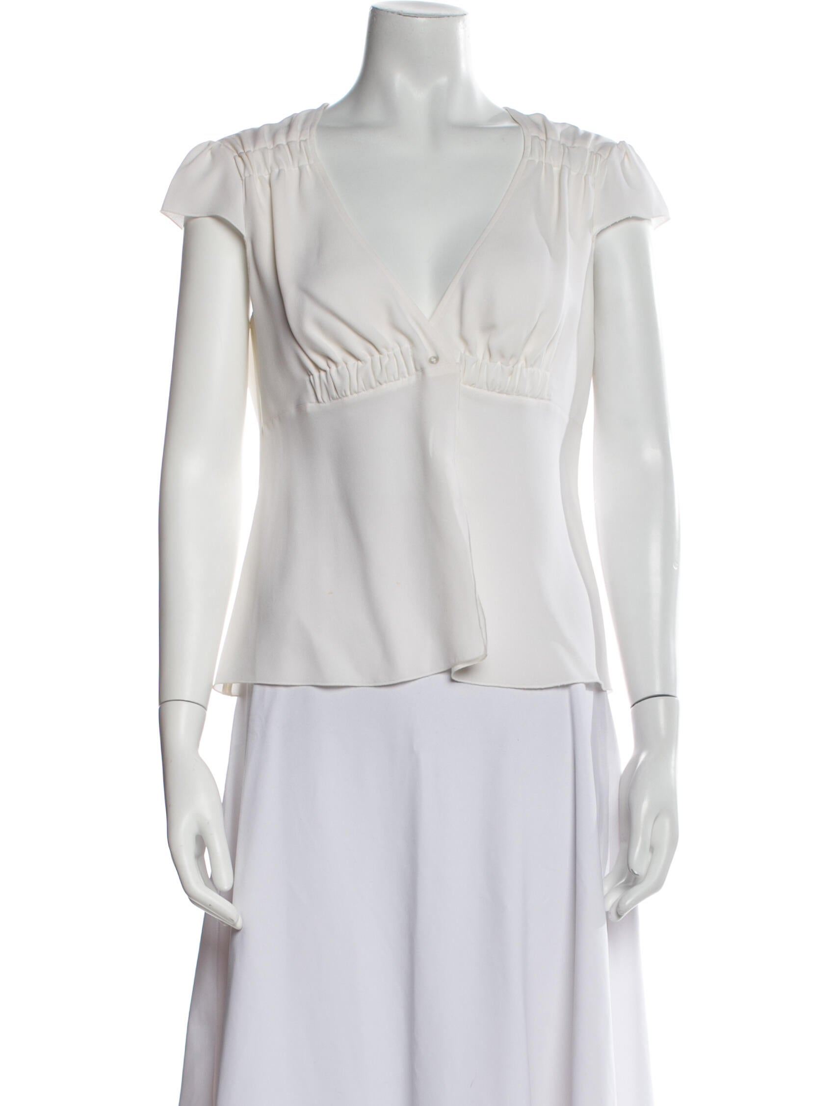 Giorgio Armani Silk V-Neck Blouse