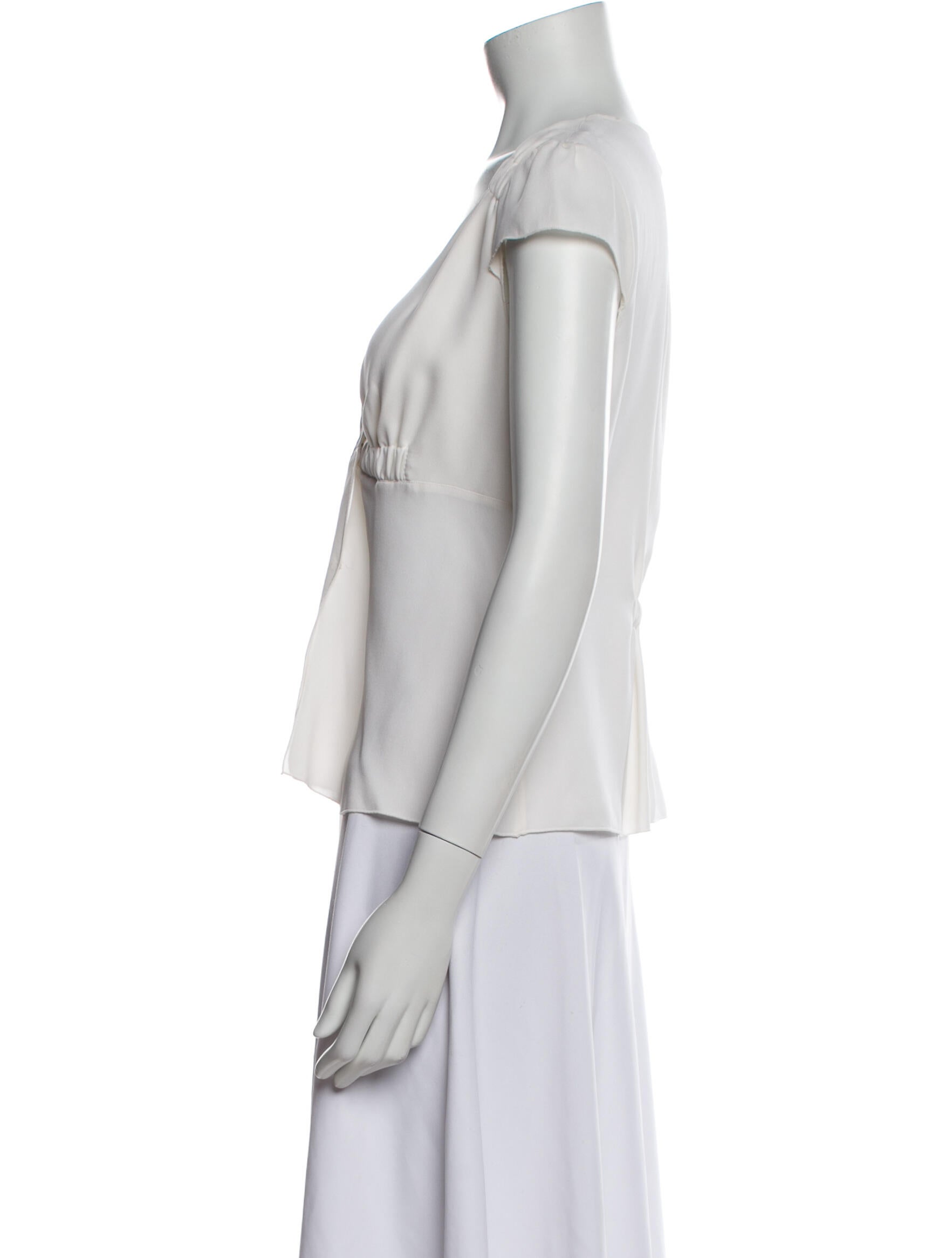 Giorgio Armani Silk V-Neck Blouse