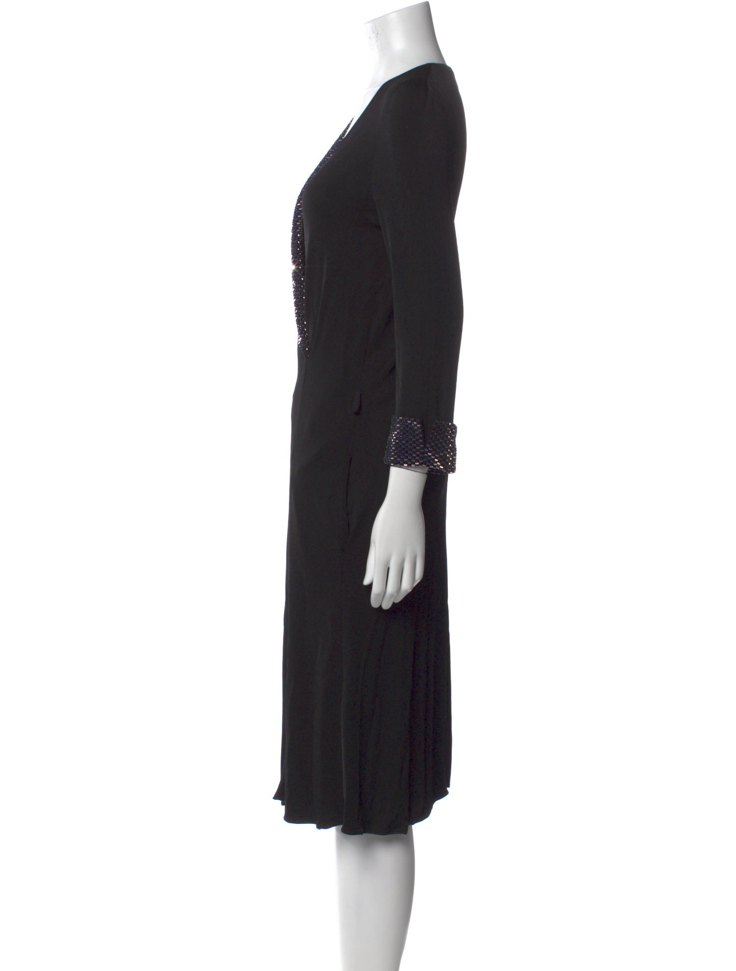 Giorgio Armani V-Neck Midi Length Dress