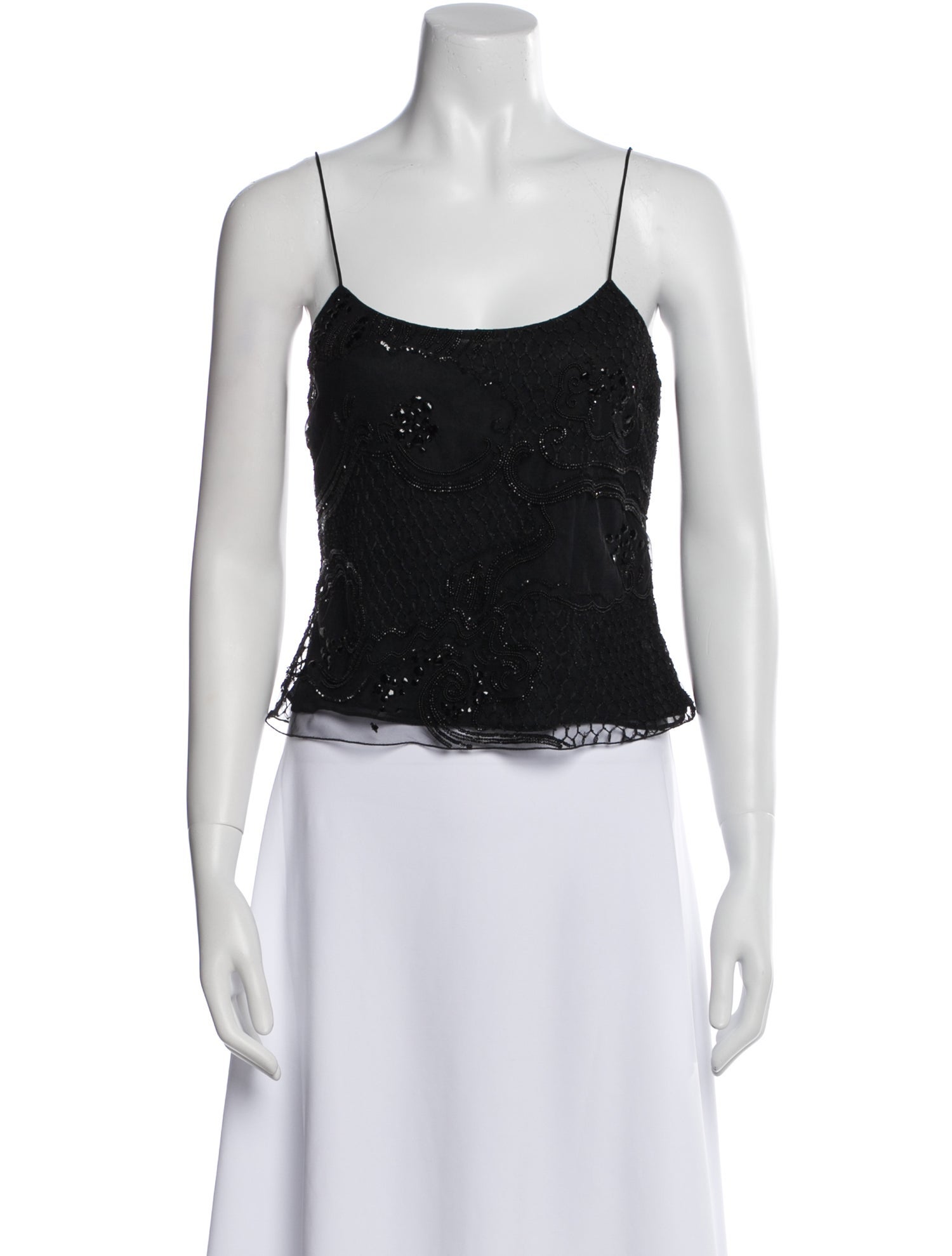 Giorgio Armani Scoop Neck Sleeveless Crop Top