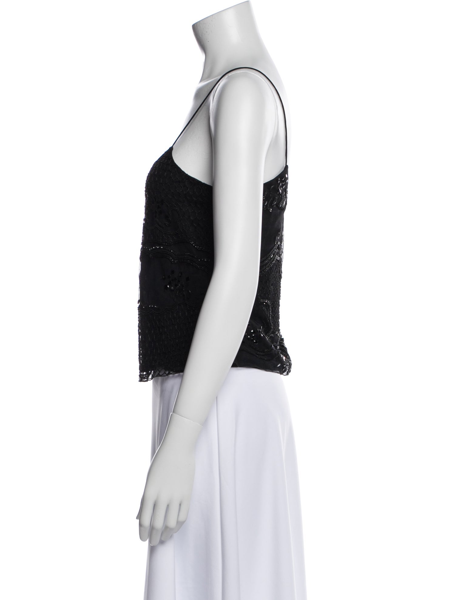 Giorgio Armani Scoop Neck Sleeveless Crop Top