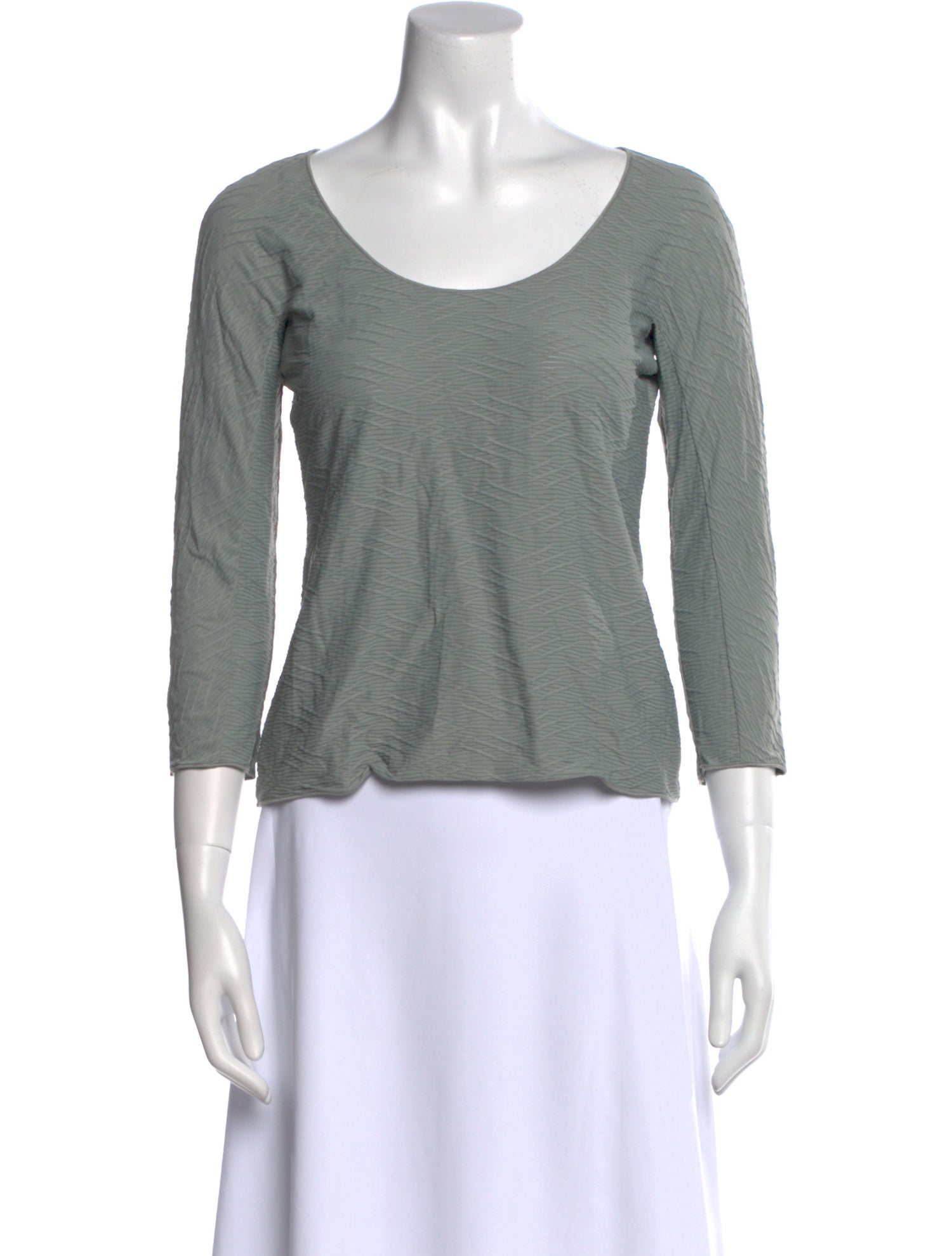 Giorgio Armani Scoop Neck Three-Quarter Sleeve T-Shirt