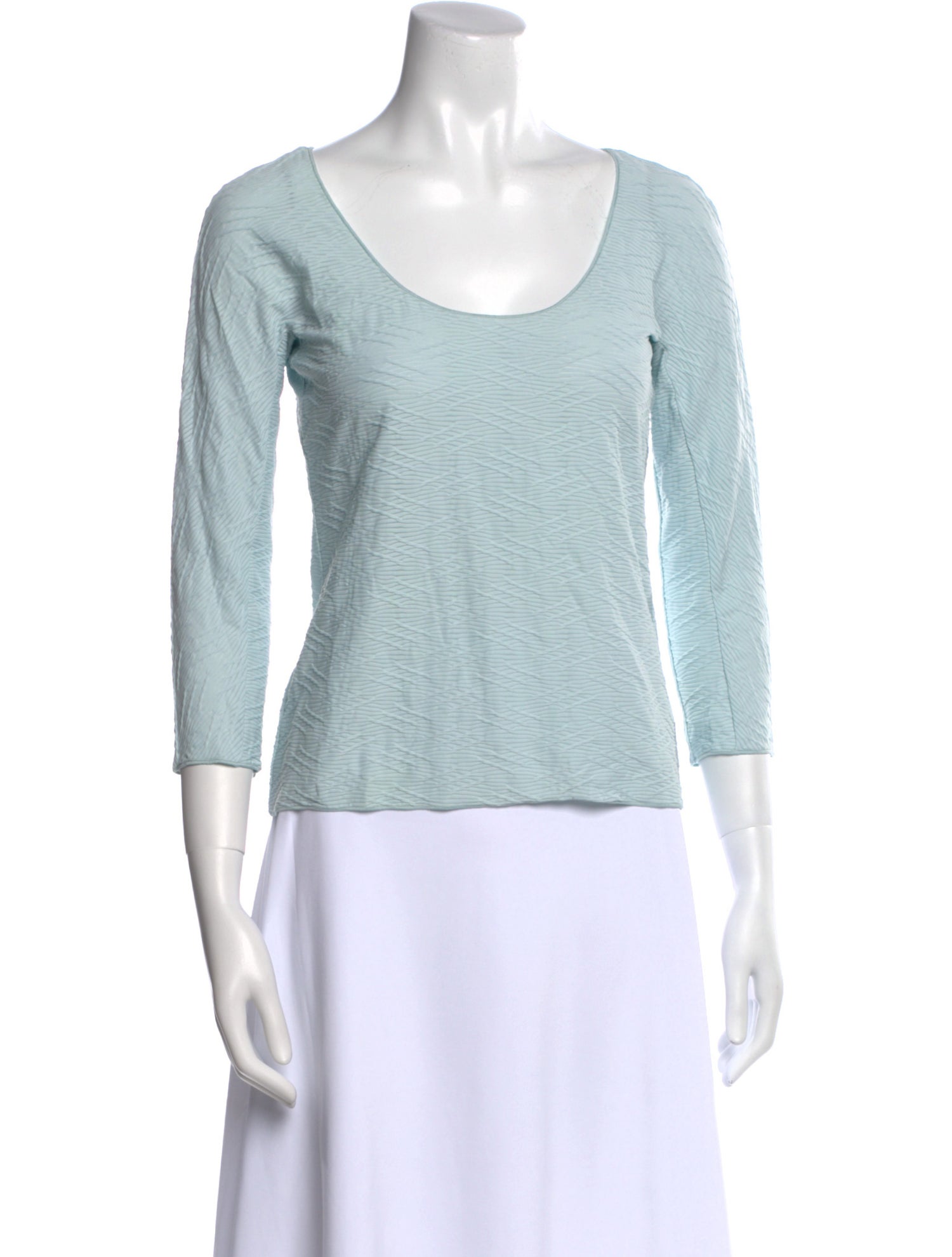 Giorgio Armani Scoop Neck Three-Quarter Sleeve Top
