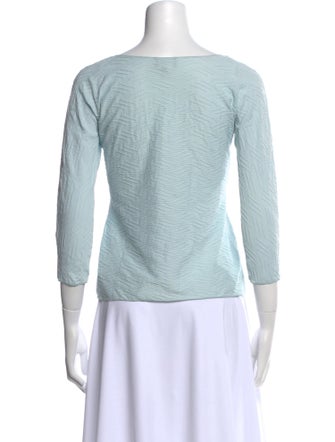 Giorgio Armani Scoop Neck Three-Quarter Sleeve Top
