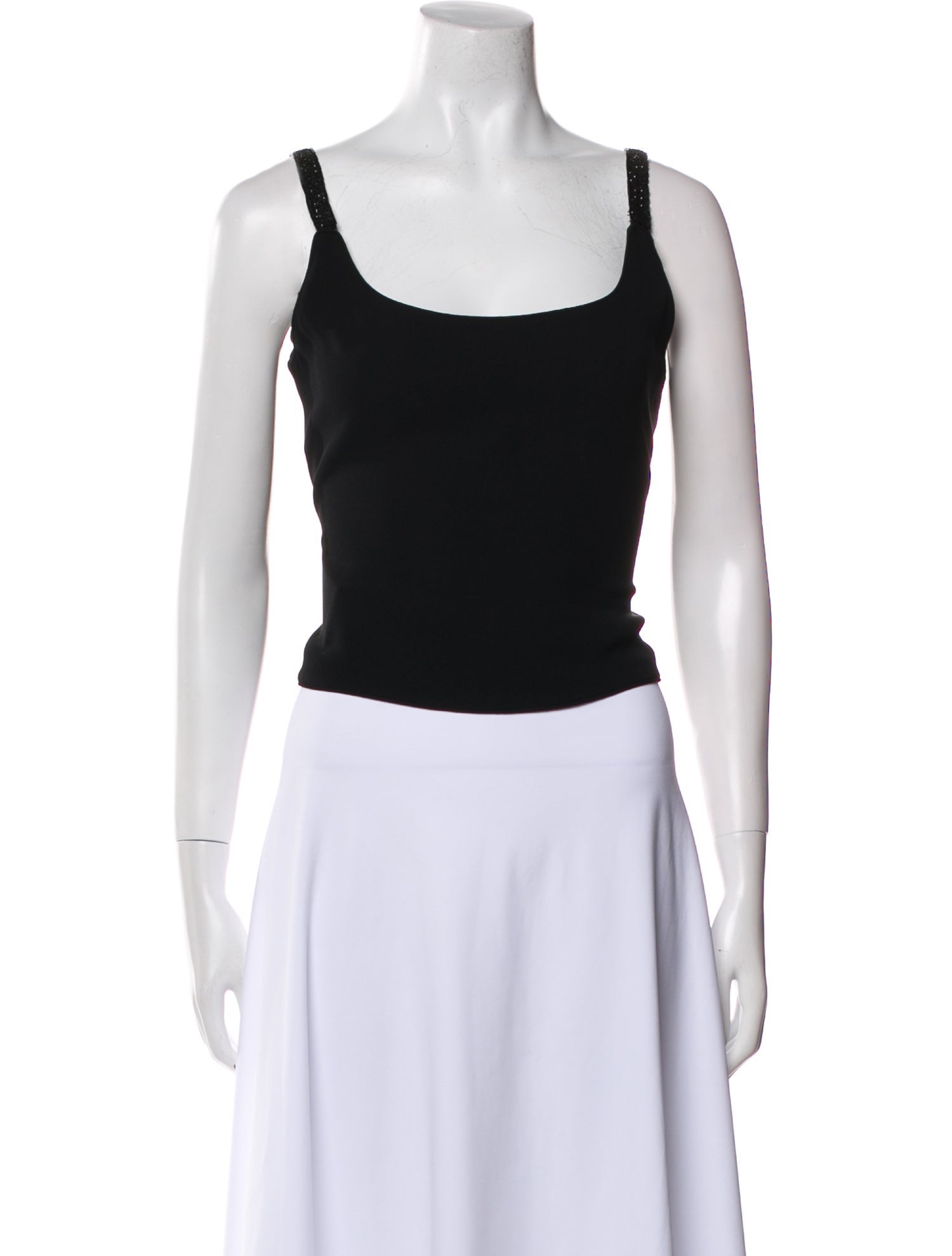 Giorgio Armani Scoop Neck Sleeveless Crop Top