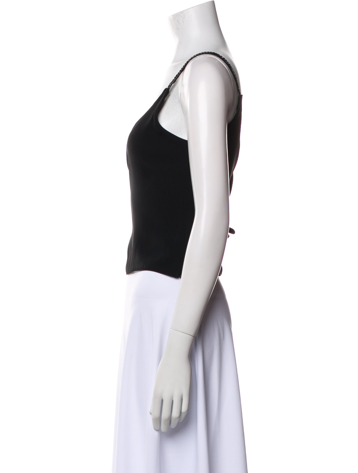 Giorgio Armani Scoop Neck Sleeveless Crop Top