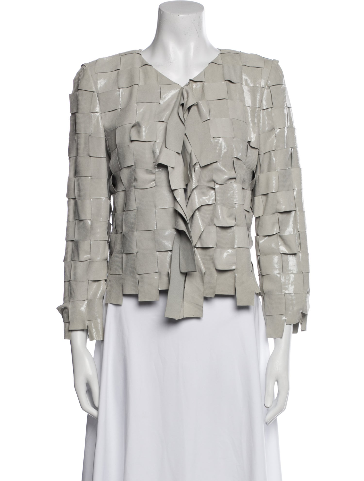 Giorgio Armani Leather Printed Evening Jacket