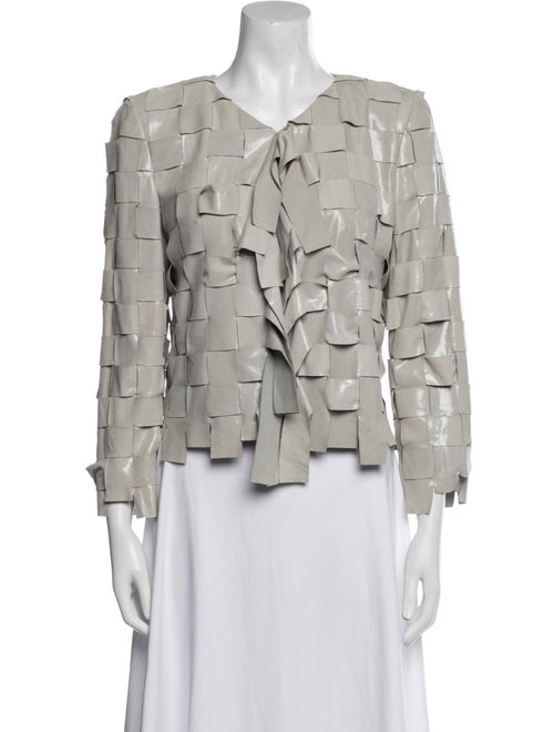 Giorgio Armani Leather Printed Evening Jacket