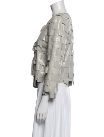 Giorgio Armani Leather Printed Evening Jacket