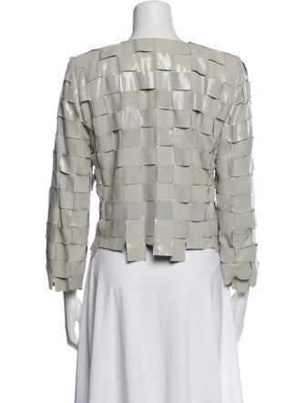Giorgio Armani Leather Printed Evening Jacket